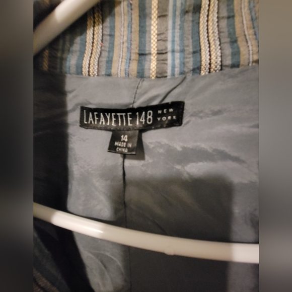 Lafayette 148 Vintage Turquoise-Gold Blazer, size 12 - Picture 3 of 6